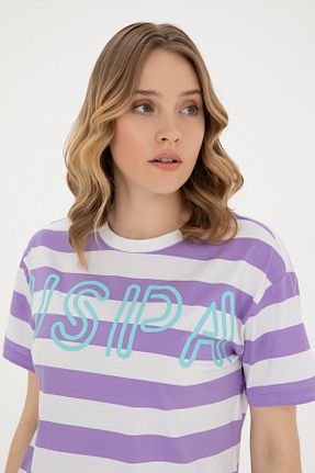تیشرت بنفش زنانه رگولار U.S. Polo Assn. - کد 833023596