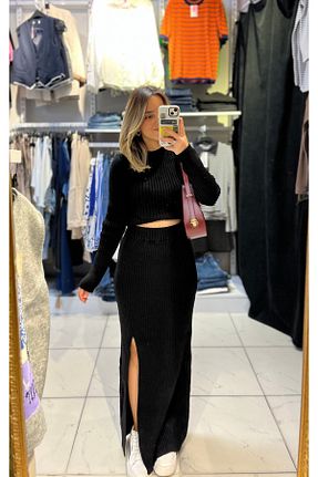 ست بالاتنه و پائین تنه مشکی زنانه تریکو VİYA - کد 862057690