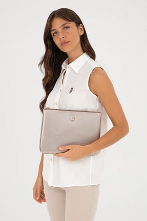 کیف دوشی طوسی زنانه پارچه ای U.S. Polo Assn. - کد 832899354