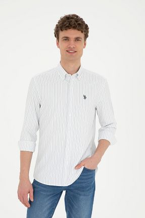 پیراهن آبی مردانه یقه پیراهنی U.S. Polo Assn. - کد 833124225