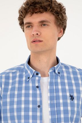 پیراهن آبی مردانه یقه پیراهنی U.S. Polo Assn. - کد 846420328