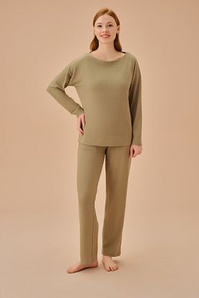 ست لباس راحتی سبز زنانه ساده Suwen - کد 862075287