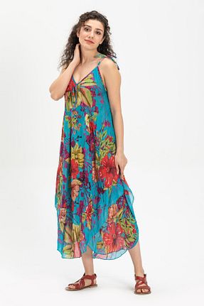 لباس فیروزه ای زنانه بافتنی Eliş Şile Bezi - کد 278729346
