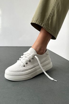 کفش اسنیکر سفید زنانه بند دار Mupa Shoes - کد 815857016