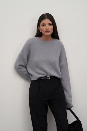 پلیور طوسی زنانه ساده mathilda store - کد 862113868