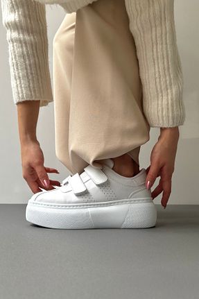کفش اسنیکر سفید زنانه بدون بند Mupa Shoes - کد 169959343
