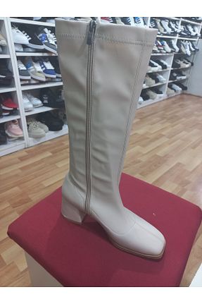 چکمه بژ زنانه پاشنه متوسط (5-9 سانتی متر) emin kundura - کد 862119950
