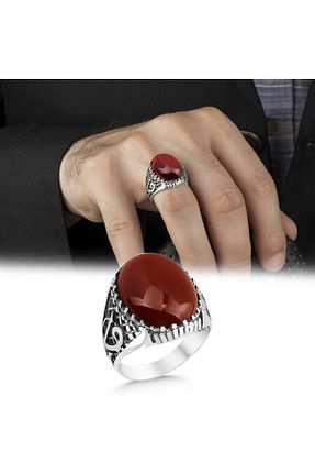 انگشتر نقره قرمز مردانه عقیق Argento Silver - کد 332149335