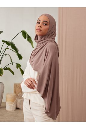 روسری قهوه ای 70 * 180 Femple Modest - کد 835917621