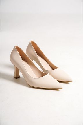 کفش پاشنه بلند کلاسیک بژ زنانه پارچه shoe for me - کد 850406699