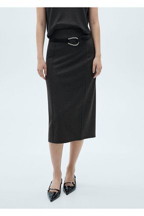 دامن طوسی زنانه الاستین MANGO - کد 856526797