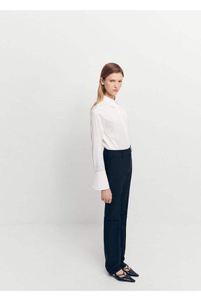 تیشرت سفید زنانه اسلیم فیت MANGO - کد 856076060