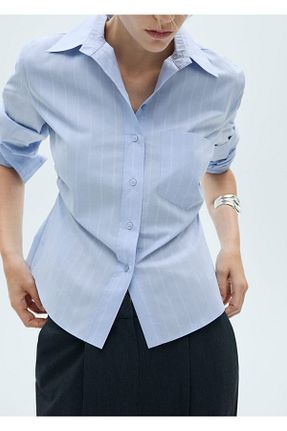 تیشرت آبی زنانه رگولار MANGO - کد 856362227