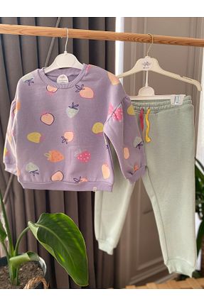 ست بالاتنه و پائین تنه بنفش بچه گانه بافتنی Baby - کد 862214778