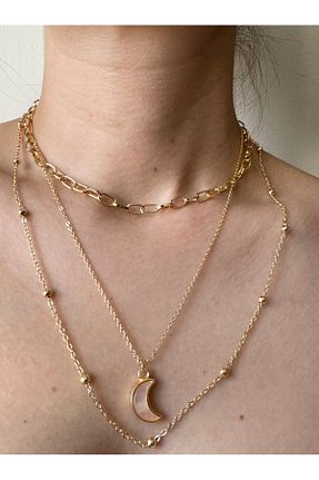 گردنبند جواهر طلائی زنانه فلزی Misse - کد 862208087