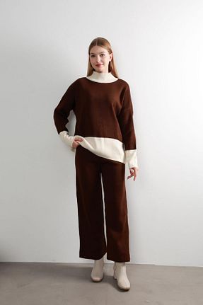 ست بالاتنه و پائین تنه قهوه ای زنانه تریکو MAY MARA - کد 862223847