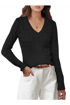پلیور مشکی زنانه ساده youknitwear you - کد 862217855
