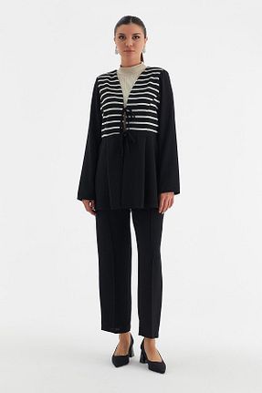 ست بالاتنه و پائین تنه مشکی زنانه بافتنی YAFA CLOTHING & ACCESSORIES - کد 860716252