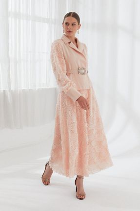 ست بالاتنه و پائین تنه صورتی زنانه بافتنی YAFA CLOTHING & ACCESSORIES - کد 857172045