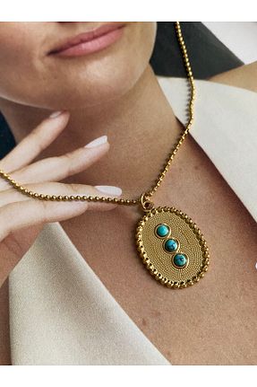 گردنبند استیل ( فولاد ) طلائی زنانه استیل ضد زنگ Pinery Jewels - کد 862232039