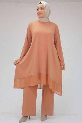ست بالاتنه و پائین تنه حجاب صورتی زنانه سایز بزرگ Eslina - کد 841139180