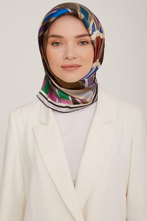 روسری سفید کرپ ساتن ابریشم Armine - کد 770678306