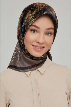 روسری مشکی کرپ ساتن ابریشم Armine - کد 288681349