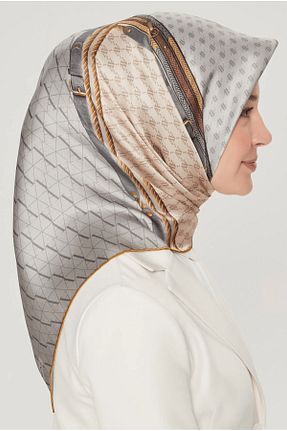 روسری سفید کرپ ساتن ابریشم Armine - کد 316430801