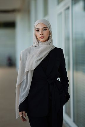 شال طوسی زنانه kermeipek - کد 837610084