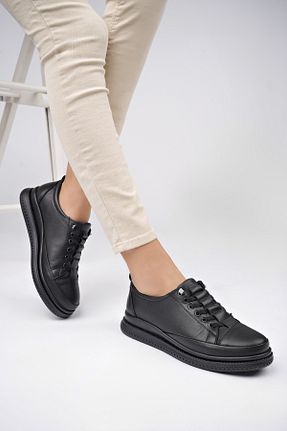 کفش کژوال مشکی زنانه چرم خالص Deripabuc - کد 860238069