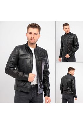 کاپشن مشکی مردانه اسلیم فیت MALVİNEYU - کد 862320066