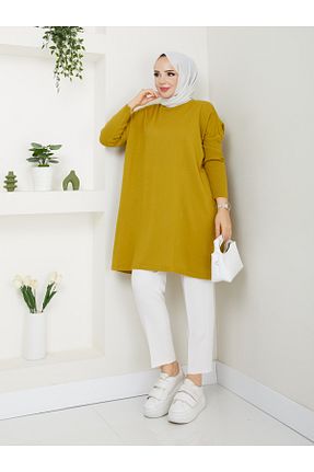 تونیک حجاب سبز زنانه پنبه ای MODAMÜNASİP - کد 862328931