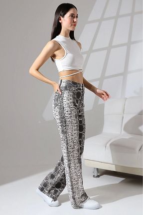 شلوار جین طوسی زنانه پاچه ساده KAGAWA - کد 833268338