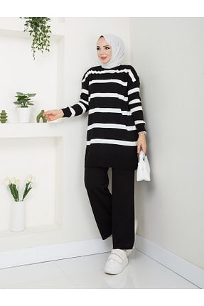 ست بالاتنه و پائین تنه حجاب مشکی زنانه اورسایز MODAMÜNASİP - کد 862337504
