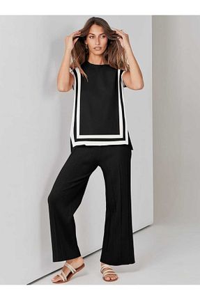 ست بالاتنه و پائین تنه مشکی زنانه تریکو youknitwear you - کد 862340155