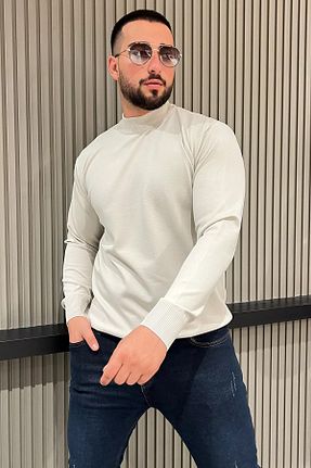 پلیور طوسی مردانه ساده MİSHAR İTALİA - کد 862342654