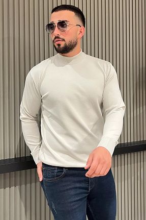 پلیور طوسی مردانه ساده MİSHAR İTALİA - کد 862342654