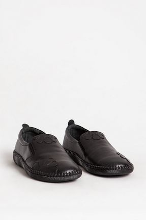 کفش کژوال مشکی زنانه چرم خالص Dericlub - کد 808326606