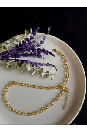 گردنبند استیل ( فولاد ) طلائی زنانه استیل ضد زنگ SEVGİLİ TAKI - کد 825627156