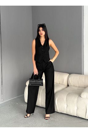 ست بالاتنه و پائین تنه مشکی زنانه بافتنی diaves - کد 800476935