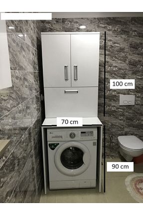 قفسه حمام سفید MDF aden home senin evin senin dünyan - کد 829325643
