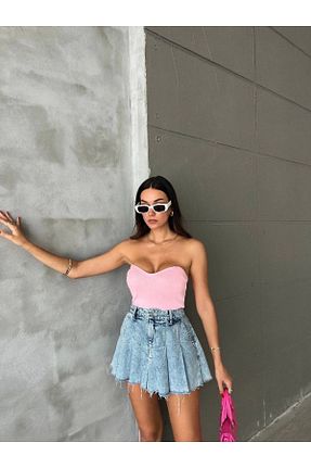 بلوز صورتی زنانه ساده Ecenin Favorileri - کد 833268108