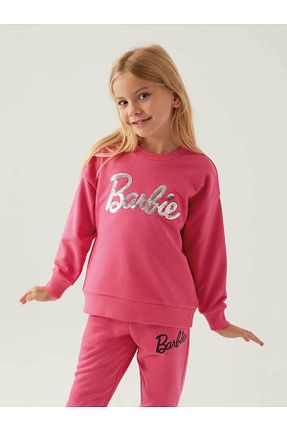 سوئیشرت صورتی بچه گانه ساده Barbie - کد 789054112