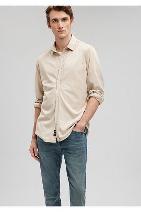 پیراهن بژ مردانه یقه پیراهنی Mavi - کد 839842533