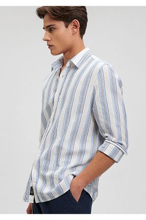 پیراهن آبی مردانه یقه پیراهنی Mavi - کد 833991131
