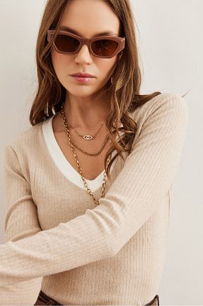 بلوز طوسی زنانه ساده Olalook - کد 861890819