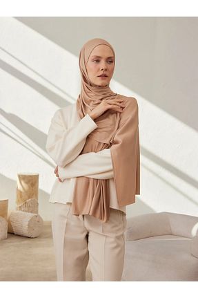 روسری قهوه ای ساده Femple Modest - کد 838297298