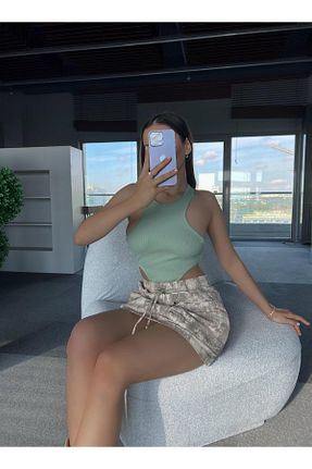 بادی سبز زنانه یقه دوچرخه TamSeninTarzin - کد 806302133