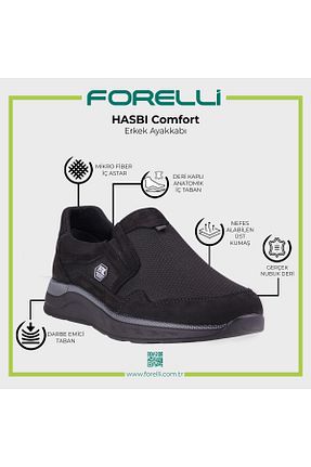 کفش کژوال مشکی مردانه نبوک Forelli - کد 853903141