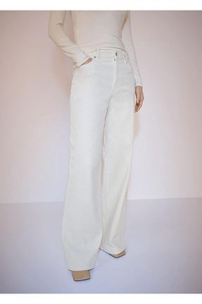 شلوار جین نباتی زنانه رگولار MANGO - کد 861734339